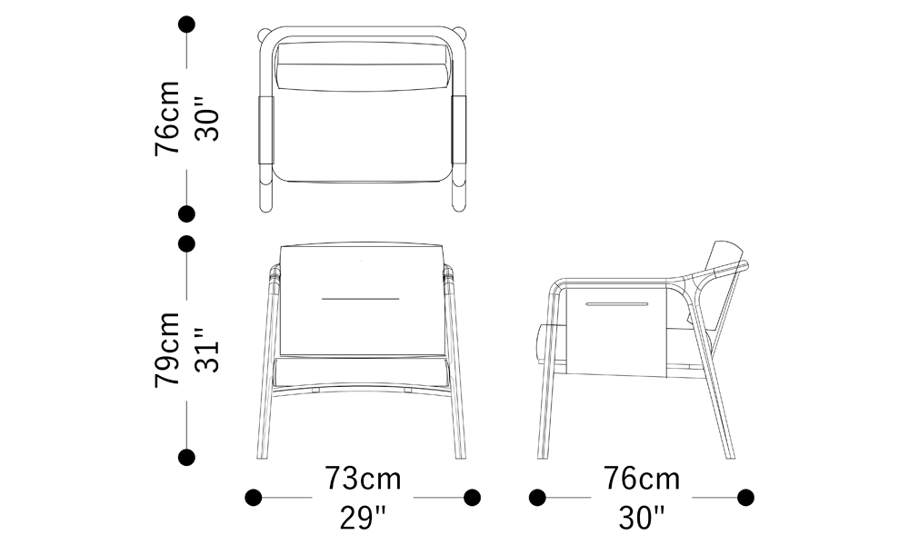 Image of the main dimensions of the product